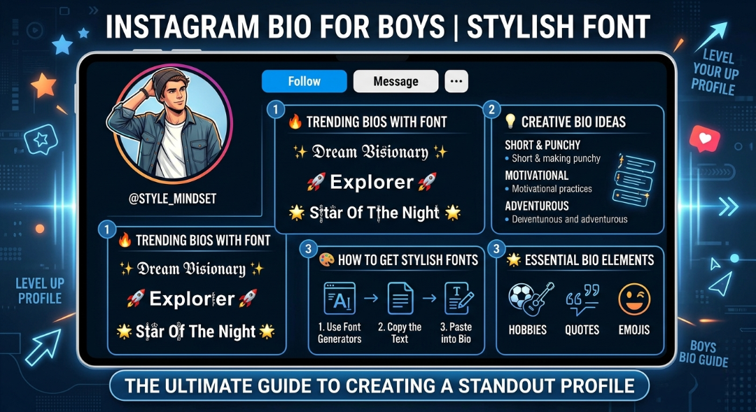 Instagram Bio for Boys Stylish Font: The Ultimate Guide to Creating a Standout Profile